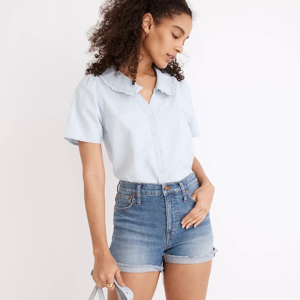 Madewell High-Rise Denim Shorts in Lavista Wash